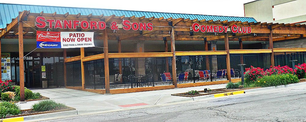 Our beautiful, new patio...one of the four different venues available for private rental at Stanford and Son's. Stanford's is a great place for your birthday party, office Christmas party or corporate event, high school or college reunion, wedding, bachelor or bachelorette party or rehearsal dinner! From parties of 10-300, from appetizers and drinks to a full, sit down dinner, to off-site catering with a comic who tailors their material to your event, Stanford and Son's can do it all, at prices much less than any private event rental space in Kansas City! Call 913-400-7500 and ask for Rachel for more information.